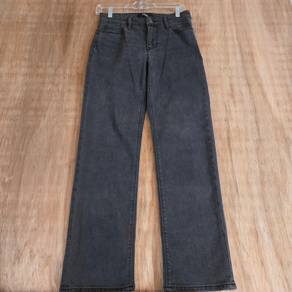 Hudson Los Angeles Black Acid Wash Straight Leg Denim Jeans Women's Size 2